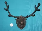Iron Elk Head coat rack