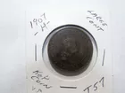 T-57,VF,1907-H,CANADA LG. CENT
