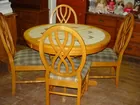 Round Tile Top Oak Table w/ 4 Chairs