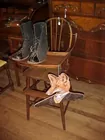 highchair, old felt boots