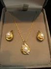 Pearl & Diamond Necklace & Earring Set