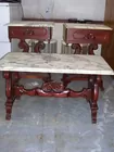 Rose Carved Mahogany Marble Top Tables