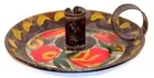 Black Toleware Chamber Stick.