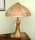 Moyer Auction & Estate * carmel slag panel lamp