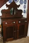 Walnut mirrored sideboard