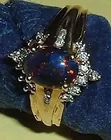Rare Black Opal & Diamonds ring A KLEINS AUCTION