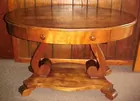 Oval Walnut Library Table w Drawer