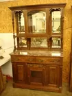 WALNUT MARBLE TOP SIDEBOARD