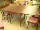 MAHOGANY DROP LEAF TABLE WITH SWING OUT LEGS