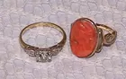 diamond & coral rings