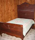Walnut High Back Bed