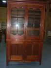 1800's solid cherry flat wall cupboard