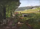 T.C. Steele, Early Indiana Landscape with Cows