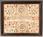 Fraktur Birth Certificate for P. Schall
