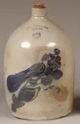Blue Decorated Stoneware Jug - Utica, NY