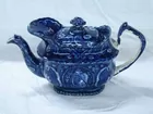 Blue Transferware Teapot