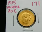 1915 Austria 20 Corona GOLD