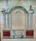 1823 Family Register.  Watercolor on paper.