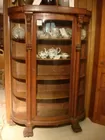 OAK BOW FRONT CHINA CABINET