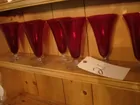 RUBY RED STEMWARE-CLEAR BASE-8 PCS.