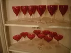 RED STEMWARE CUT TO CLEAR-18 PCS.