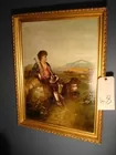 OIL PAINTING ON CARBOARD OF BOY WITH CAI