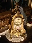 BRASS CLOCK W/PORCELAIN FRONT-WATERBURY 