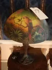 TABLE LAMP W/GLASS SHADE SCENE OF PARROT