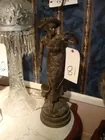 METAL FIGURE OF LADY CATCHING BUTTERFLIE