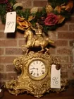 GOLD CLOCK HORSE & RIDER