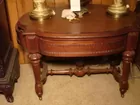 WALNUT VICTORIAN LIBRARY DESK WITH 4 DRA