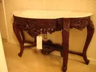 ORNATE MAHOGANY MARBLE TOP HALL TABLE