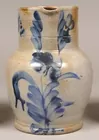 Blue Decorated Stoneware Pitcher