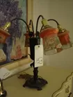 TABLE LAMP W/ART GLASS SHADES