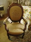 WALNUT VICTORIAN CHAIR W/NEEDLE POINT SE