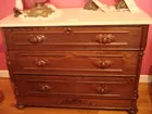 WALNUT MARBLE TOP VICTORIAN  CHEST