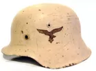 WWII AFRIKA CORPS SAND COMO HELMET, NO LINER OR CH