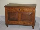 Tiger maple miniature blanket chest