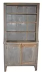 Early open top cupboard  old blue paint