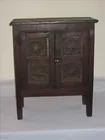 Walnut child's tin door pie safe