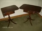 drop leaf side table, brass feet