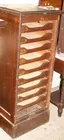 Oak sliding drawer file cabinet