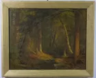 Jervis McEntee (NY, 1828-1891), Forest Interior, 