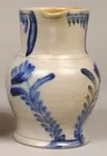 Blue Decorated Stoneware Pitcher