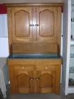 antique zinc lined drysink  with top cabinet