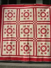 RED & WHITE PATCHWORK QUILT