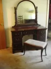 MAHOGANY VANITY W/ STOOL