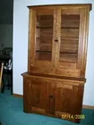 Antique Oak 2 piece china hutch