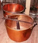 polished copper apple butter kettle