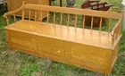 2 lid wood chest with spindle back